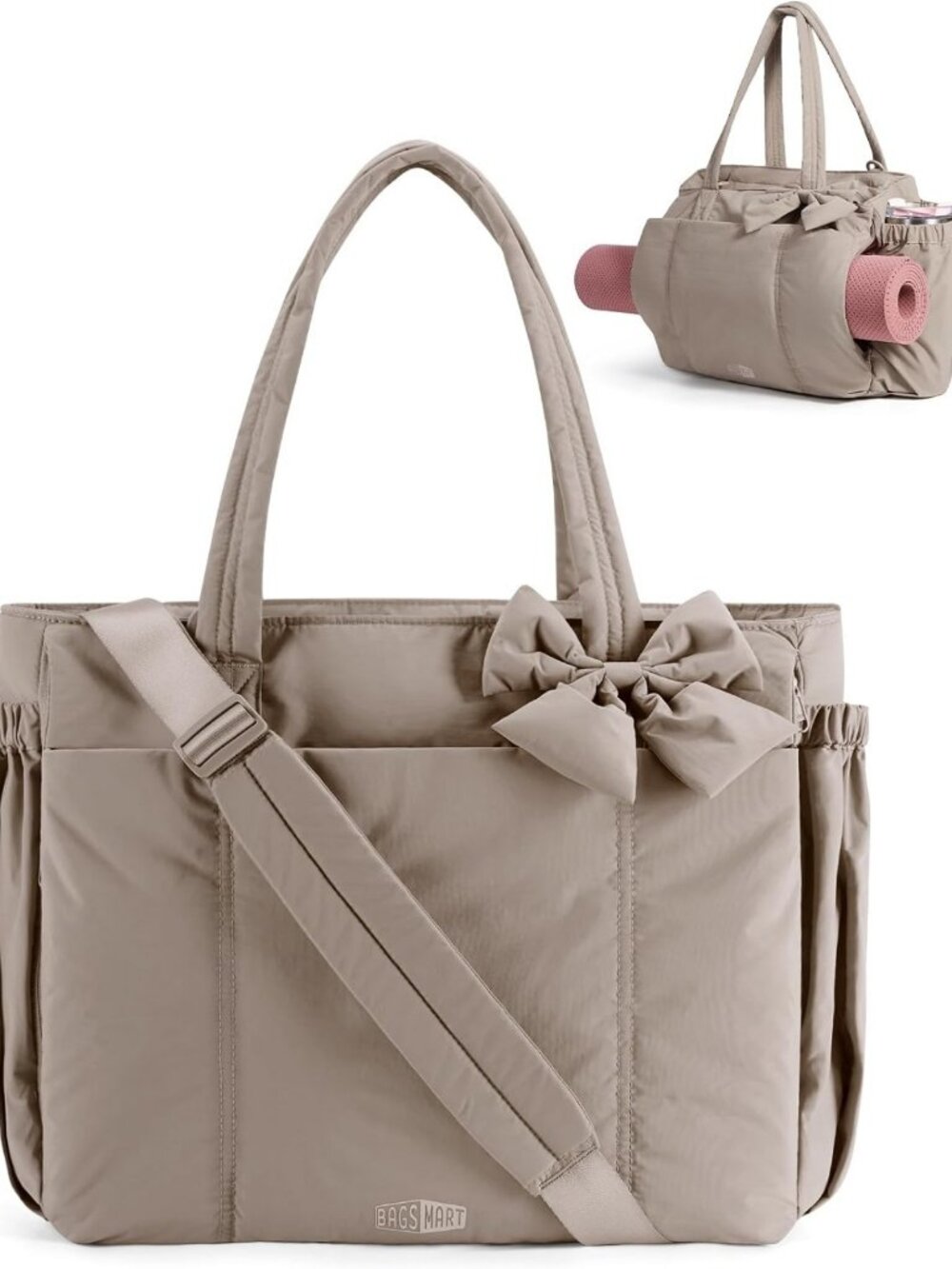 Stylish Puffer Tote Bag for Women - Travel, Work, Yoga & Laptop Friendly
